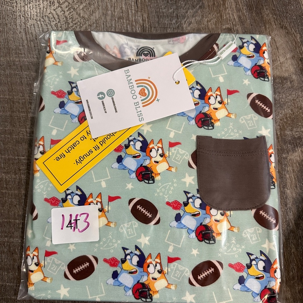 NWT Bluey Bamboo Short Sleeve Pocket T